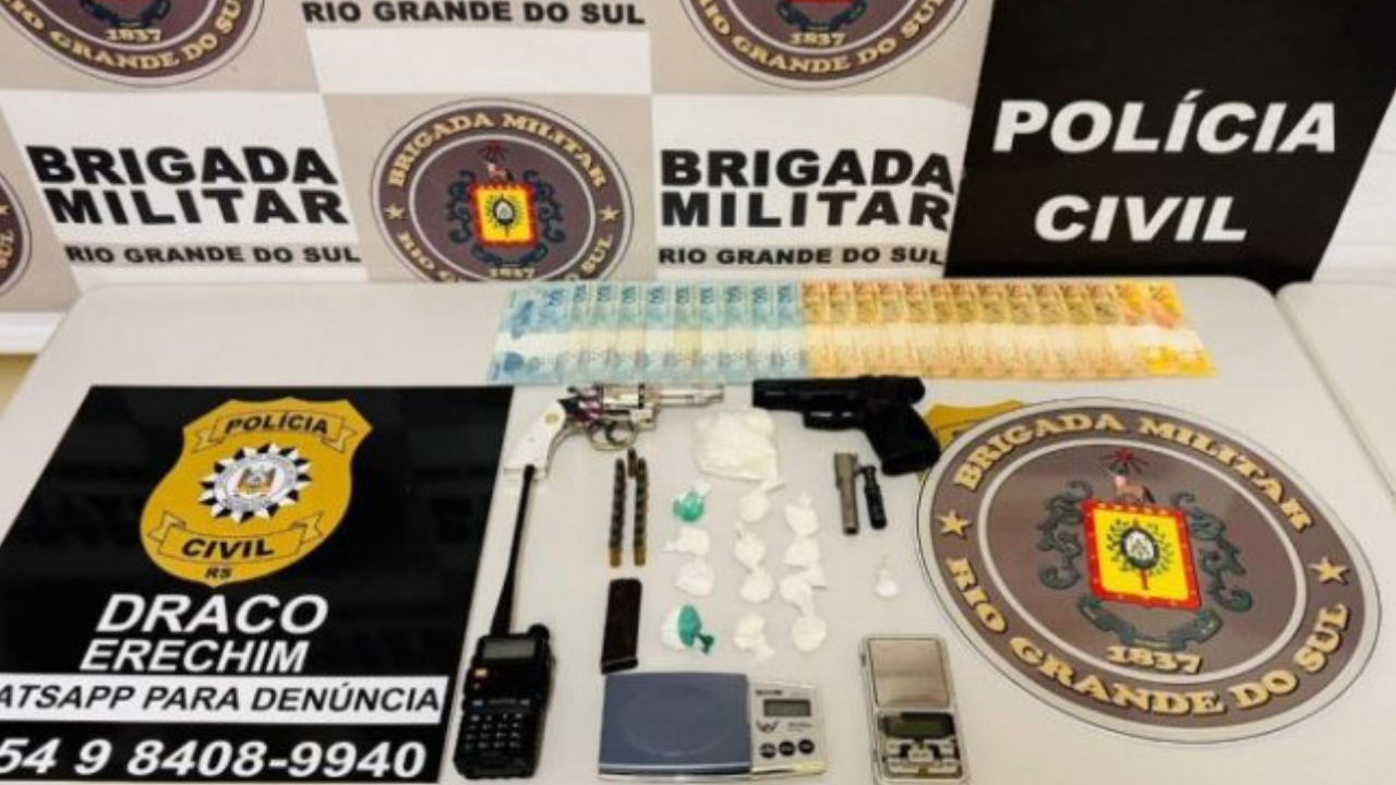 apreensão em conjunto da brigada militar e policia civil