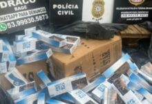 apreensão de cigarros por policiais