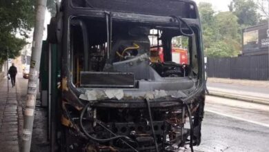 Onibus pega fogo na capital gaucha incendio