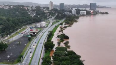 rio guaiba alagado pela enchente