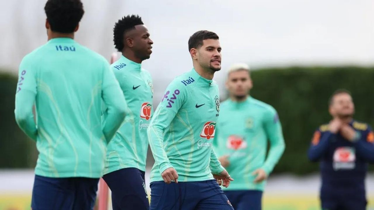 bruno guimareas em treino pela seleção brasileira