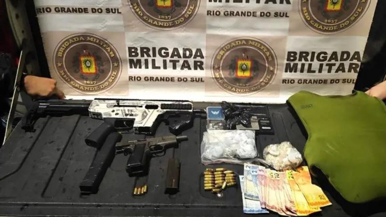 Submetralhadora apreendida em ação da brigada militar